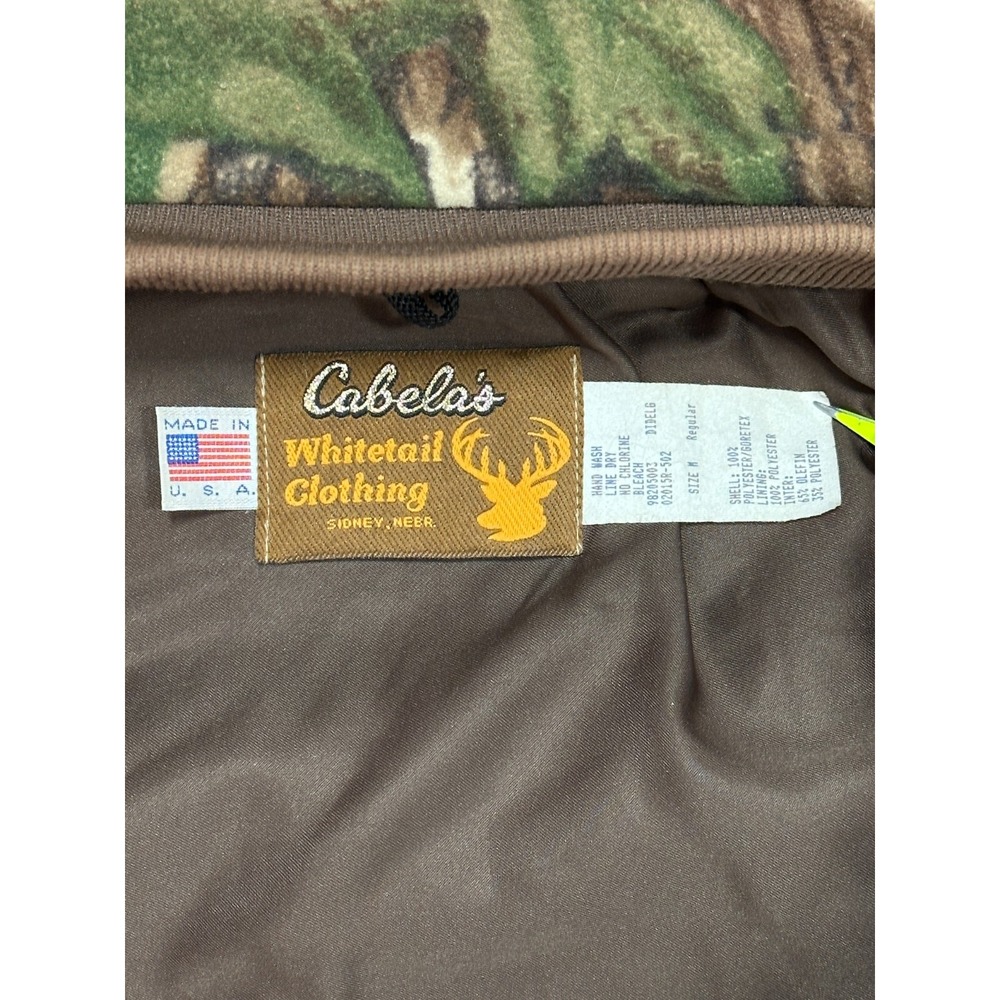 Vtg Cabelas Whitetail Clothing Jacket Mens M Camo Goretex Fleece Hooded Coat USA - Picture 4 of 16